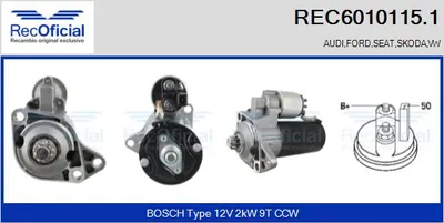 Motor de arranque Seat CORDOBA · Seat TOLEDO I · Vw PASSAT B3/B4