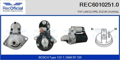 Motor de arranque Fiat PUNTO · Opel AGILA · Opel CORSA C