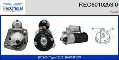 Motor de arranque Volvo S80 I · Volvo V70 II · Volvo S60 I