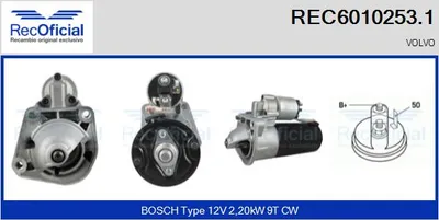 Motor de arranque Volvo S80 I · Volvo V70 II · Volvo S60 I
