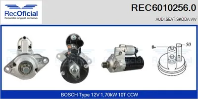 Motor de arranque Vw GOLF IV · Vw NEW BEETLE · Audi TT
