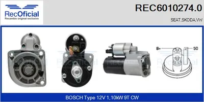 Motor de arranque Vw POLO III · Vw POLO III CLASSIC · Seat AROSA