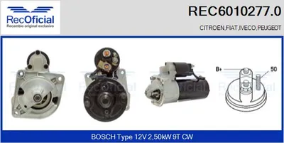 Motor de arranque Peugeot BOXER Bus · Peugeot BOXER Van · Fiat DUCATO Bus