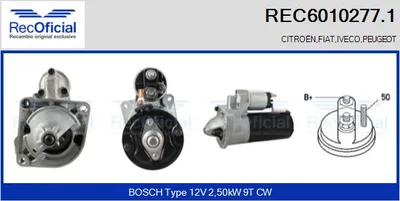 Motor de arranque Peugeot BOXER Bus · Peugeot BOXER Van · Fiat DUCATO Bus
