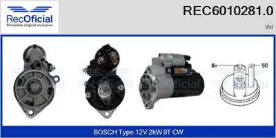Motor de arranque Vw LT 28-35 II Bus · Vw LT 28-46 II Van · Vw LT 28-46 II Platform/Chassis