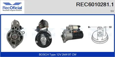 Motor de arranque Vw LT 28-35 II Bus · Vw LT 28-46 II Van · Vw LT 28-46 II Platform/Chassis