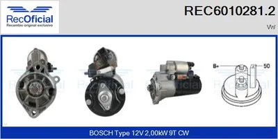 Motor de arranque Vw LT 28-35 II Bus · Vw LT 28-46 II Van · Vw LT 28-46 II Platform/Chassis