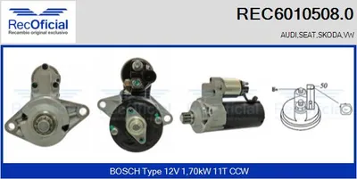 Motor de arranque Vw MULTIVAN T5 · Vw TRANSPORTER T5 Platform/Chassis (7JD, 7JE, 7JL, 7JY, 7JZ, 7F · Vw TRANSPORTER T5 Van