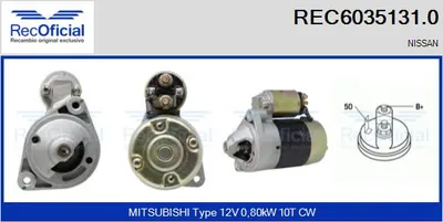 Motor de arranque Nissan PRAIRIE · Nissan BLUEBIRD · Nissan BLUEBIRD Hatchback