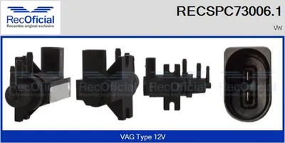Transductor de presión, control de gases de escape Vw PHAETON · Vw TOUAREG · Vw MULTIVAN T5