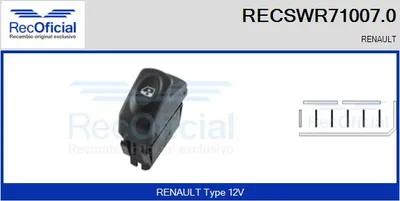 Interruptor, elevalunas Renault KANGOO · Renault CLIO II · Renault KANGOO Express