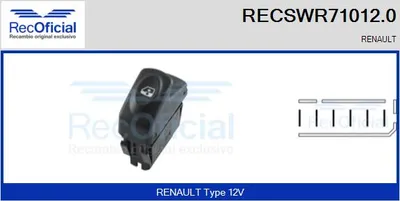 Interruptor, elevalunas Renault KANGOO · Renault CLIO II · Renault KANGOO Express