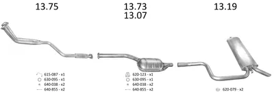 Sistema de gases de escape Mercedes-Benz 124 T-Model