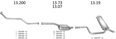 Sistema de gases de escape Mercedes-Benz 124 T-Model