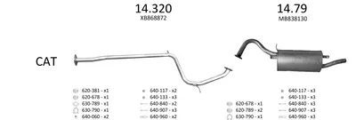 Sistema de gases de escape Mitsubishi LANCER V Station Wagon