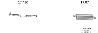 Sistema de gases de escape Opel ASTRA F Hatchback · Vauxhall ASTRA Mk III Hatchback · Vauxhall ASTRA Mk III Saloon