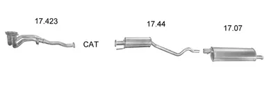 Sistema de gases de escape Opel ASTRA F Hatchback · Vauxhall ASTRA Mk III Estate · Vauxhall ASTRA Mk III Hatchback