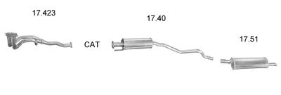 Sistema de gases de escape Opel ASTRA F Estate · Vauxhall ASTRA Mk III Estate · Opel ASTRA F Estate Van