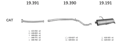 Sistema de gases de escape Peugeot 206+ · Peugeot 206 Hatchback · Peugeot 206 Van