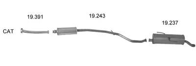 Sistema de gases de escape Peugeot 206 CC · Peugeot 206 Hatchback · Peugeot 206 Saloon