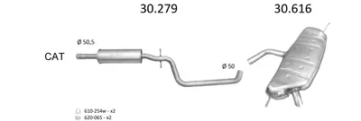 Sistema de gases de escape Vw GOLF PLUS V · Vw GOLF VI · Vw GOLF V