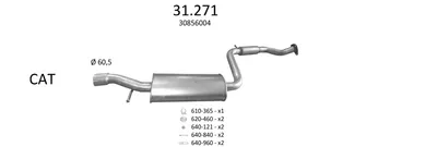 Sistema de gases de escape Volvo S40 I · Volvo V40 Estate