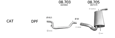 Sistema de gases de escape Ford FOCUS III · Ford FOCUS III Hatchback Van