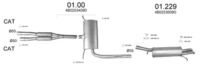 Sistema de gases de escape Audi A6 C5 · Audi A6 C5 Avant