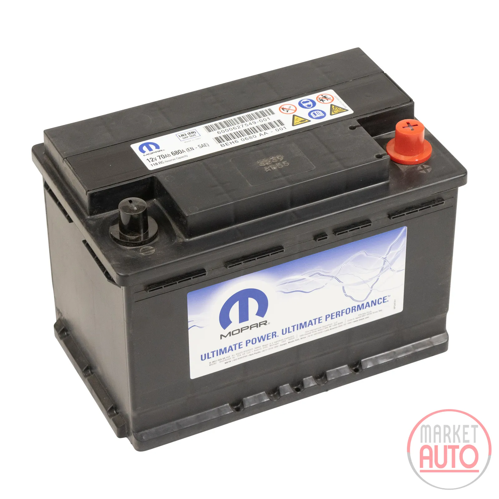 Batterie 70AH 680A (EN-SAE) ORIGINAL Fiat (OE 6000627549)
