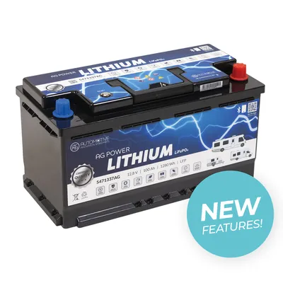Lithium Batterie AG Automotive 100Ah 100A 12,8 V LiFePO4  Energie: 1280 Wh