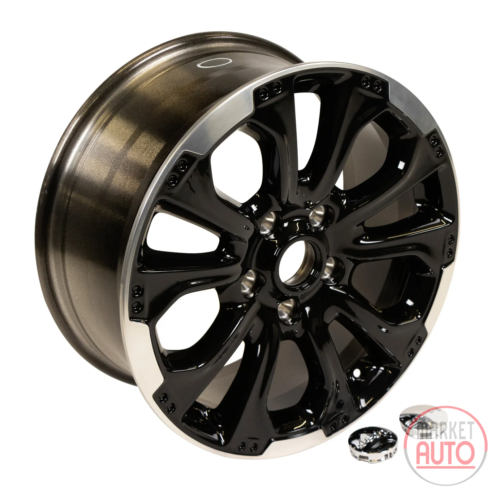 Leichtmetallfelgen schwarz/silber 18" mit Jeep Abdeckkappe