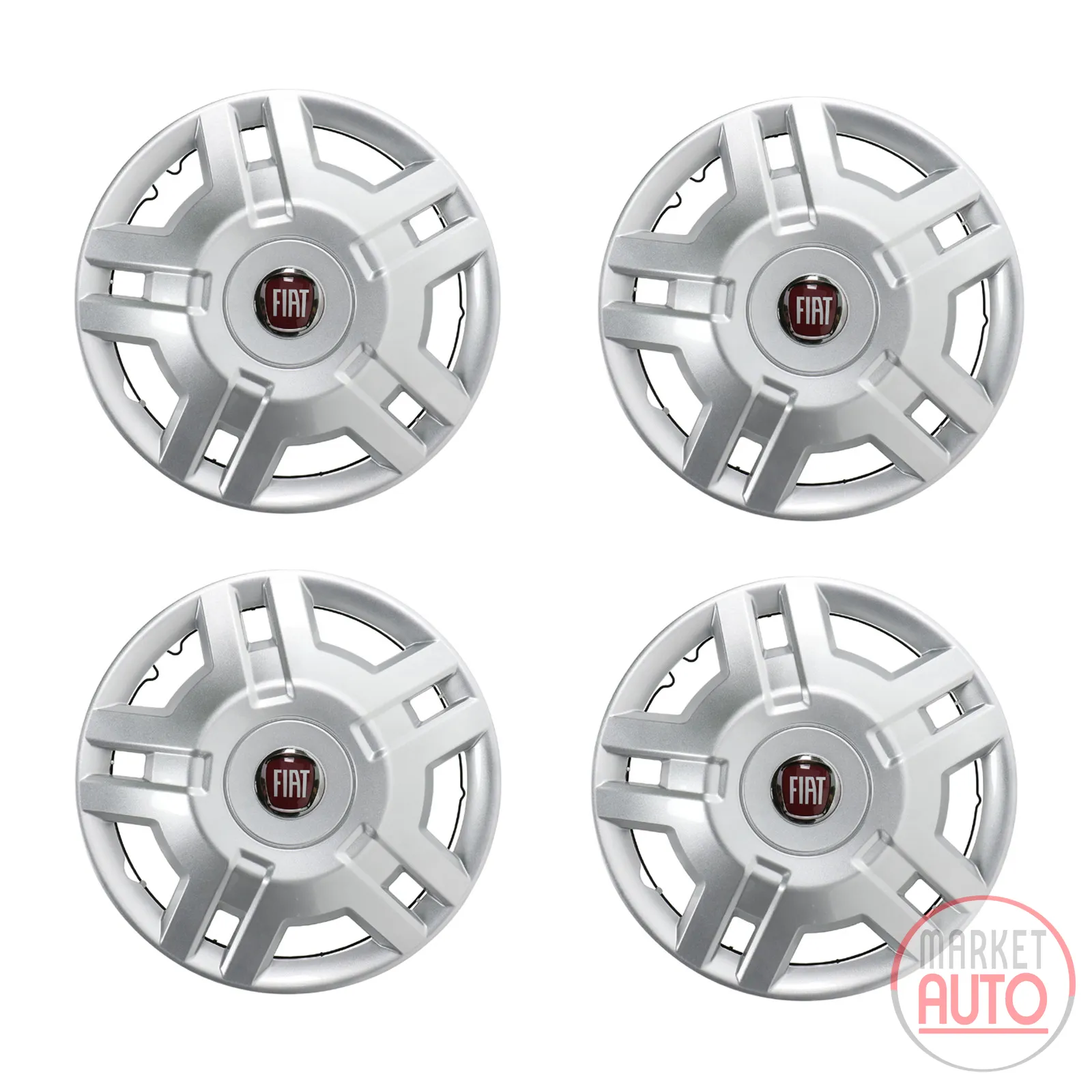 Radkappensatz 15 Zoll Felge Emblem Rot