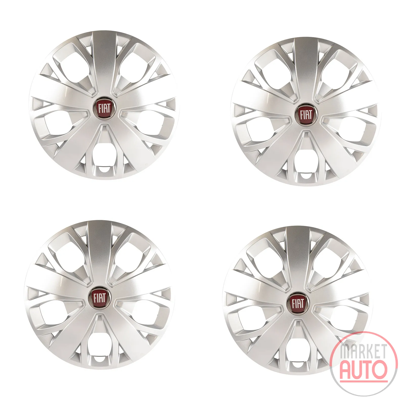 Radkappensatz 16 Zoll Felge Emblem Rot