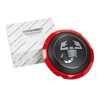 Radkappe Abarth Skorpion Grau mit roter Umrandung
