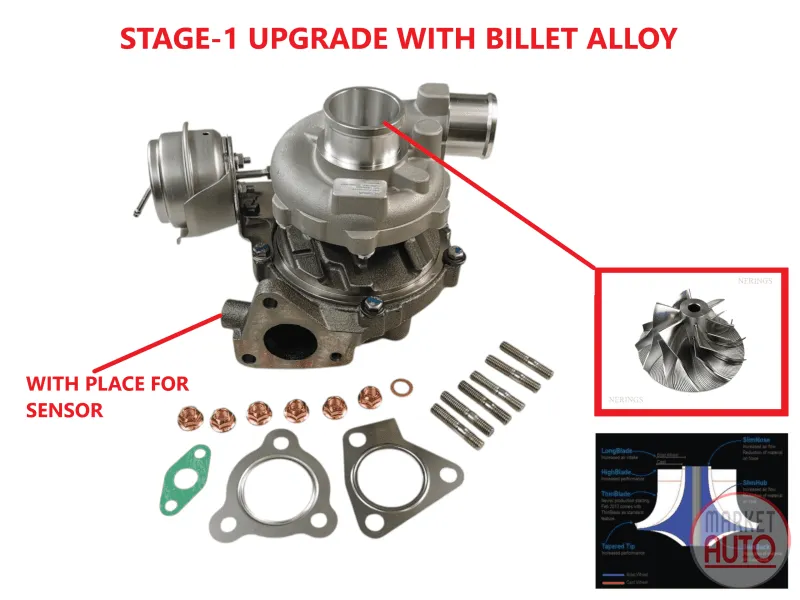 Turbocharger new with space for temperature sensor (replace GARRETT)-CNTTL